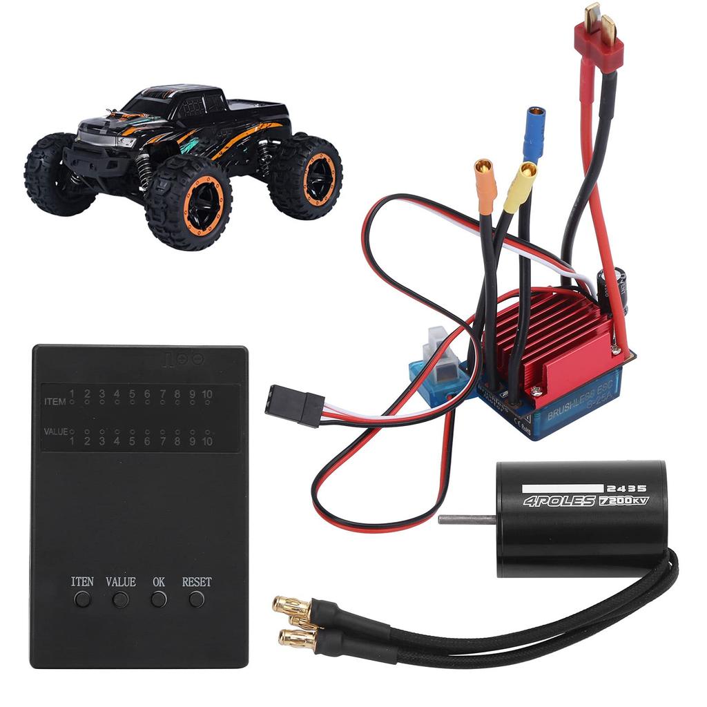 25A Brushless ESC Set, RC 7200KV Brushless Motor Set, High Strength, Multi-Function for 116 and 118 Scale RC Drones
