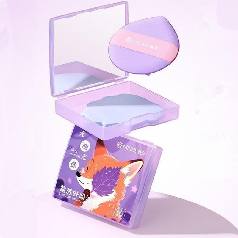 Oil Control Blotting Paper Sheets 100 Pack Facial Makeup Shine Absorbing Easy To Carry For Parties And Work
