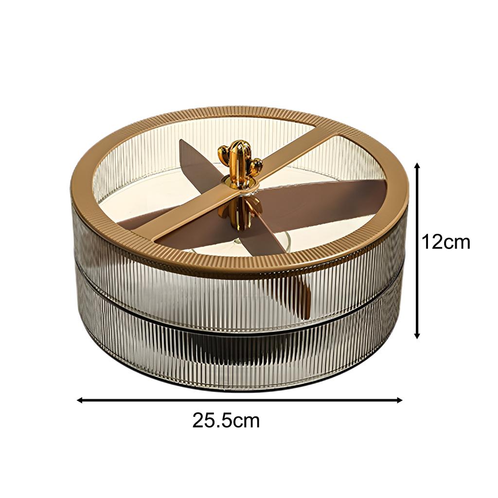 Rotating Snack Serving Tray Appetizer Dish Multipurpose Nut and Candy Serving Dish Snack Container for Candy Cakes Snacks