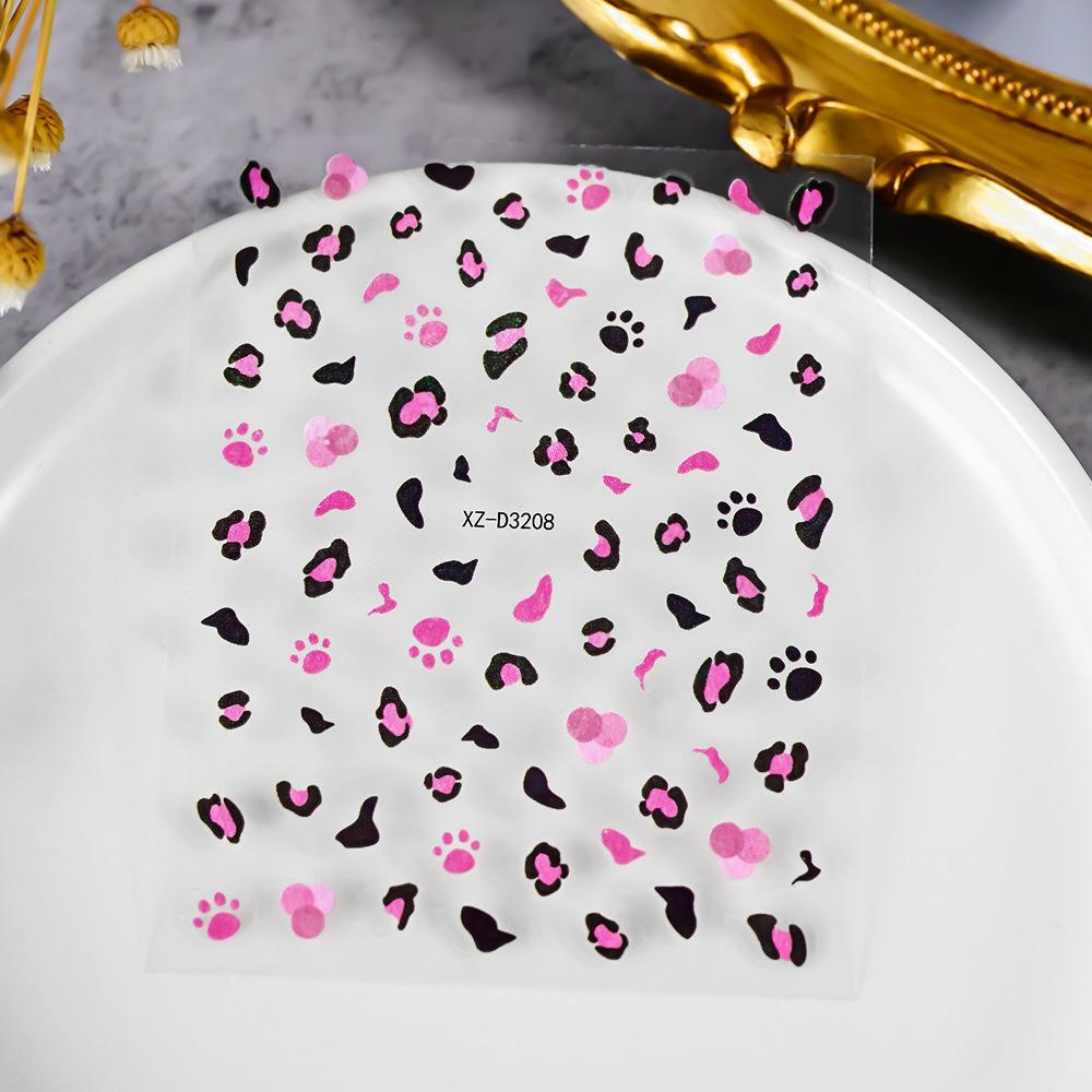Leopard Print Nail Art Sticker Autumn And Winter Adhesive Obedient Nail Sticker Spice Girl Leopard Print Nail Art Decal