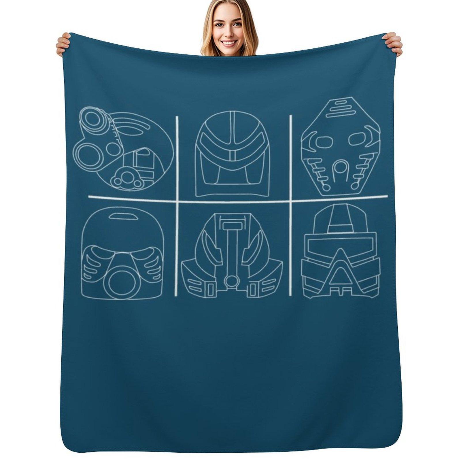 Bionicle Great Masks of Power Throw Blanket Lightweight Warm Blanket for Travel Camping 102x76cm(40x30in)