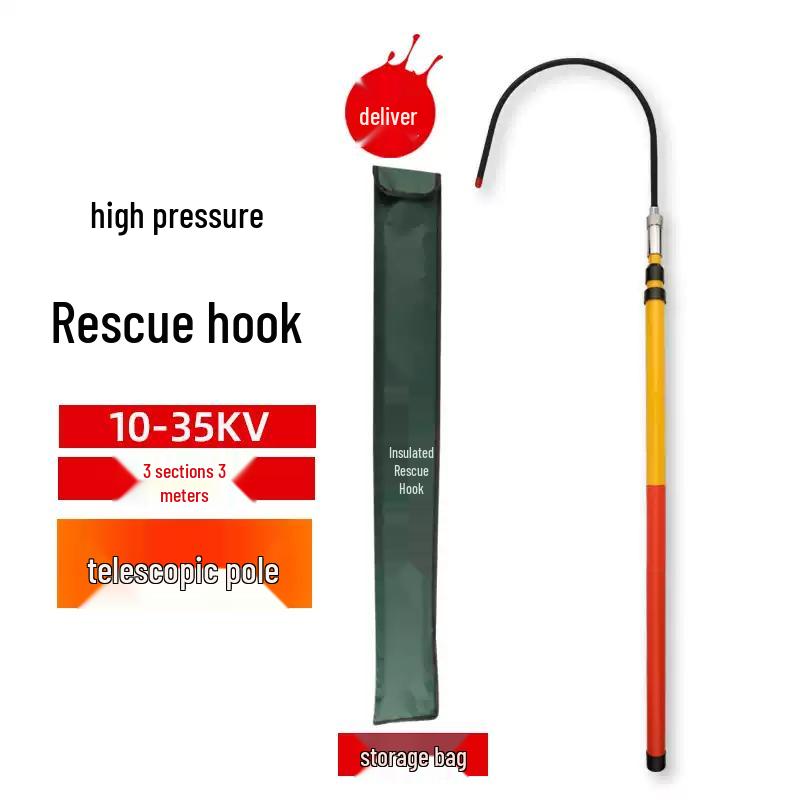 High-Voltage Telescopic Insulation Rescue Hook