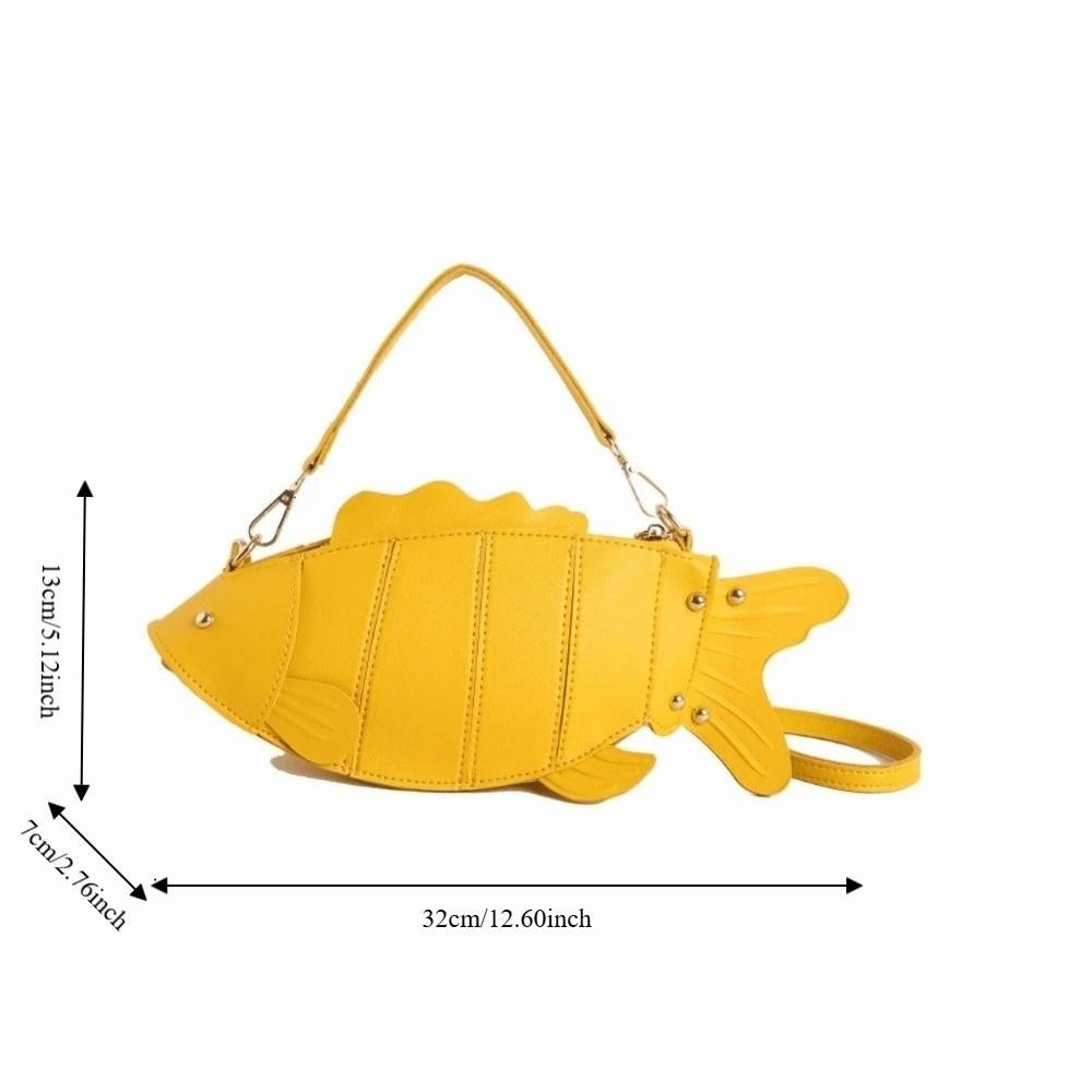 Creative Simulation Fish Shaped Crossbody Bag Faux Leather Slouchy Hobo Bag Daily Use