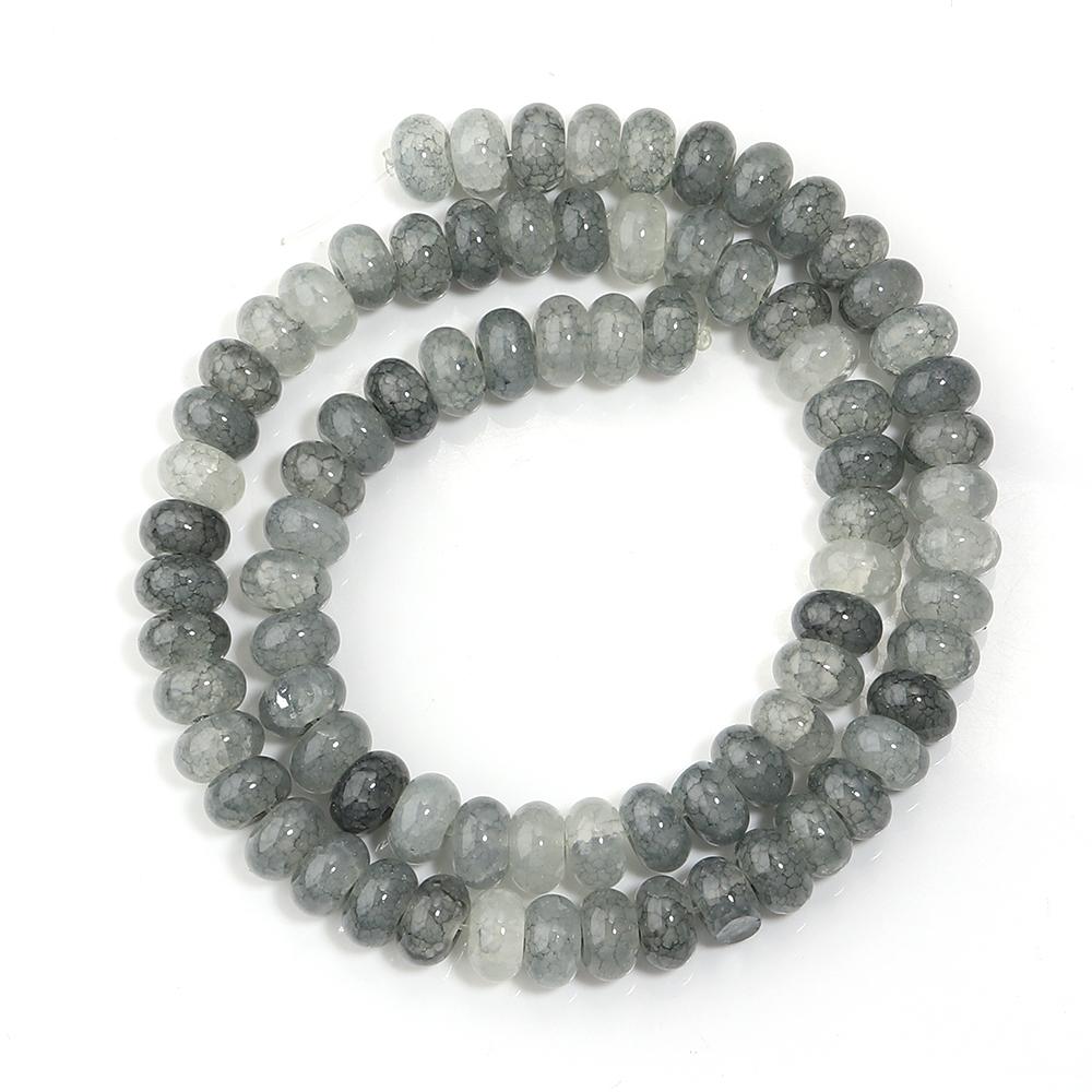 About 75pcs Abacus Glass Beads 5X8mm Colorful Cracked Beads Round Loose Spacer Beads For DIY Jewelry Making Bracelet Necklace