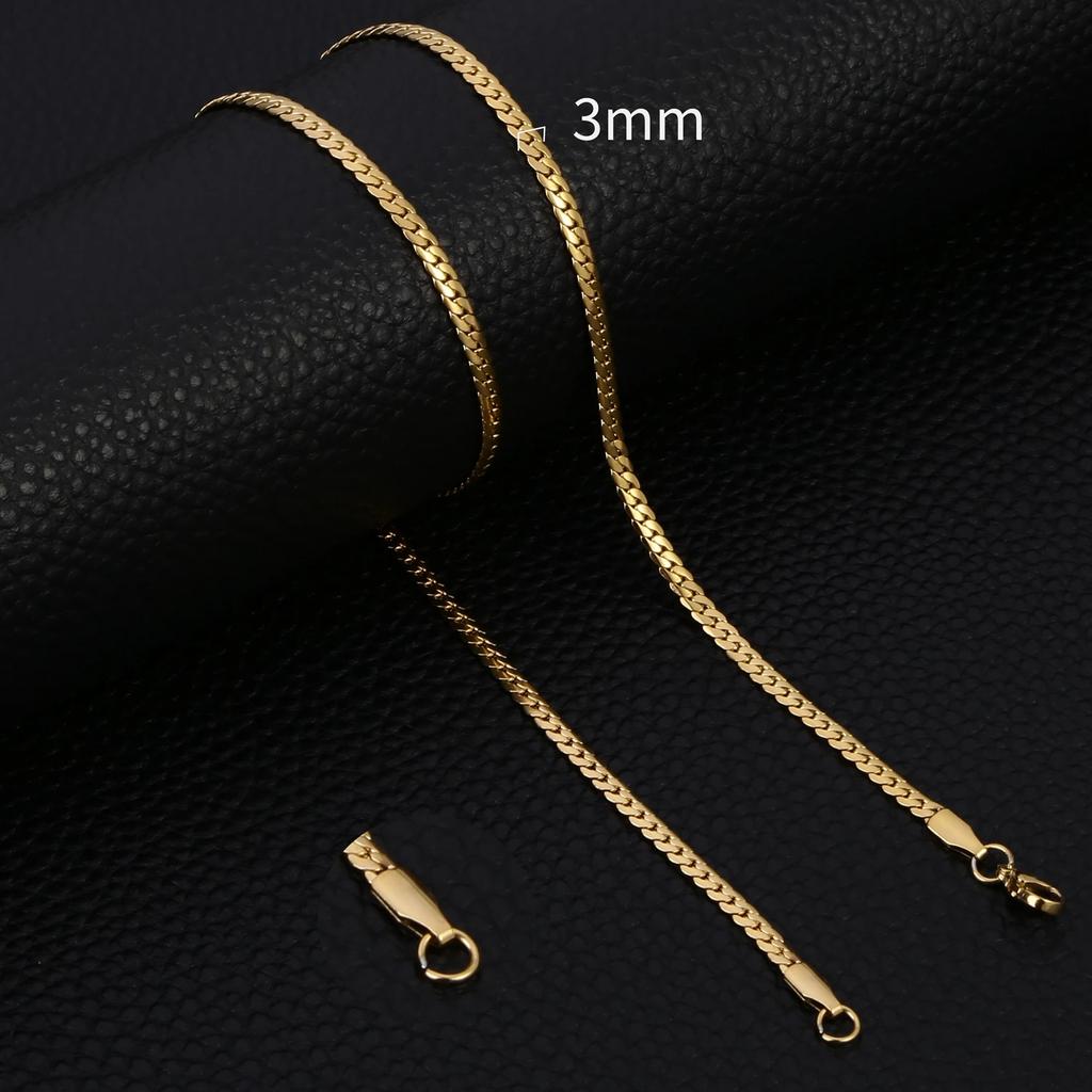 3-8MM Width Stainless Steel Chain Necklace For Men Women Gold Color High Quality Waterproof Choker Hip Hop Jewelry Gift