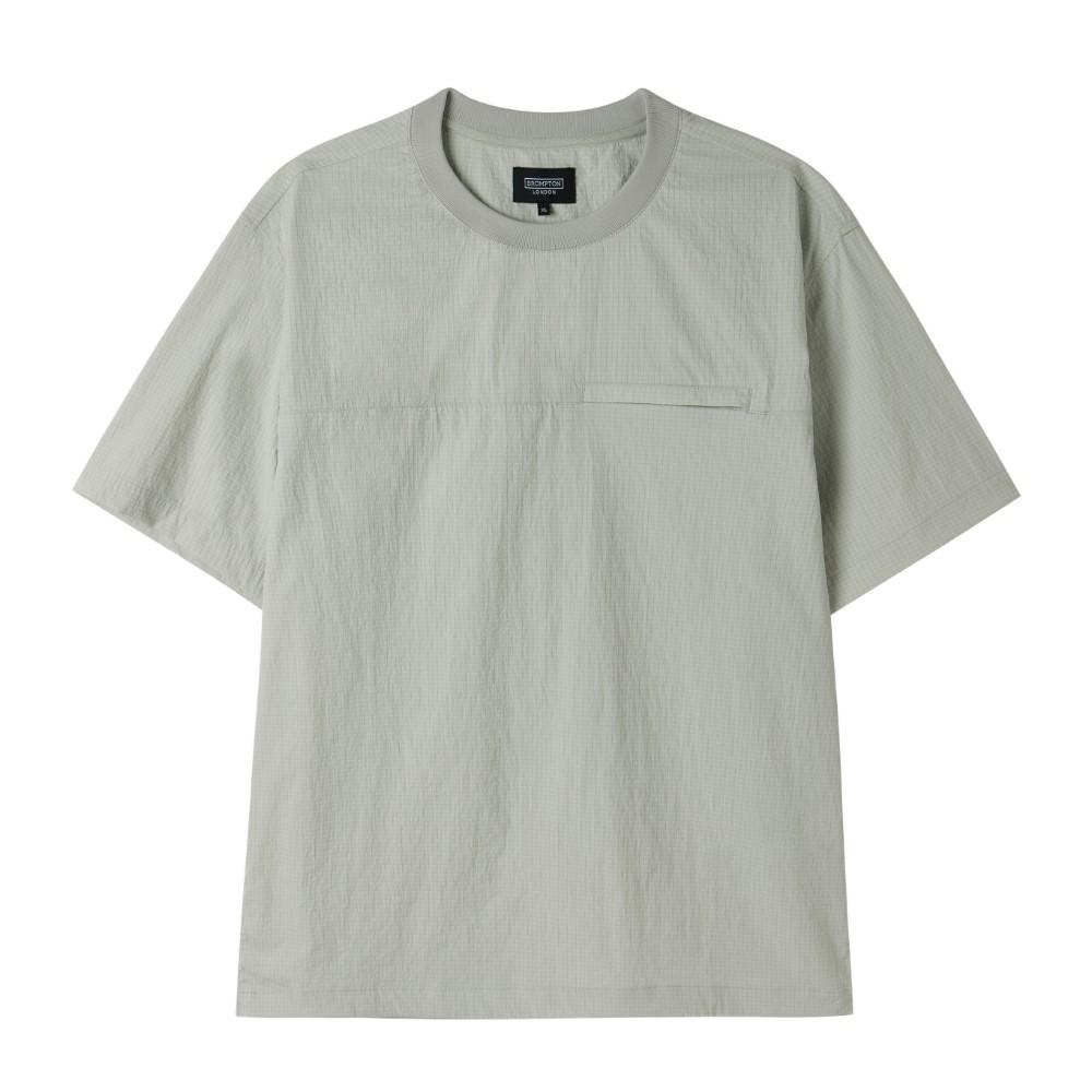 Brompton London Polyester Seersucker Half Sleeve T-Shirt - L/Grey (P252Mts185) L/100