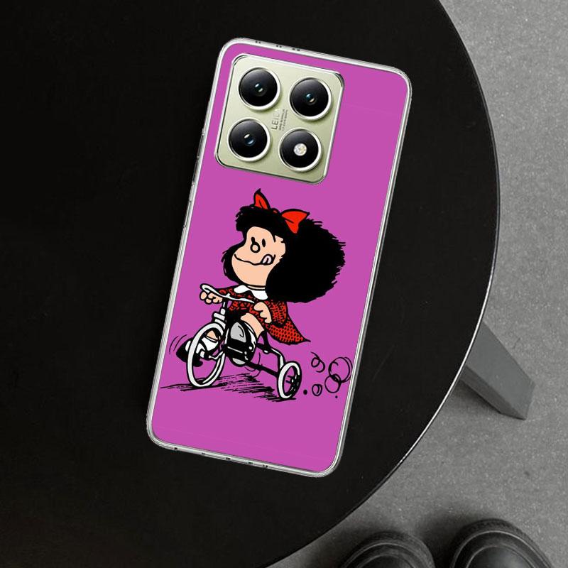 

Cartoon Cute Mafalda Phone Case Cover for Xiaomi Redmi Note 15 14 13 12 11 Pro Plus 14S 12S 11S 11T 11E 10S 10 Customized Fundas Redmi Note 15 Pro 5G