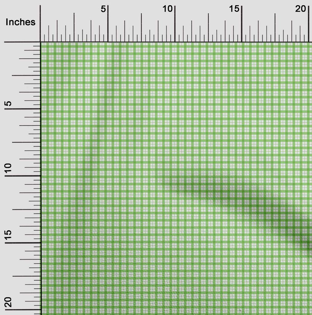 oneOone Cotton Flex Pear Green Fabric Check Sewing Fabric By The Yard Printed Diy Clothing Sewing Supplies 40 Inch