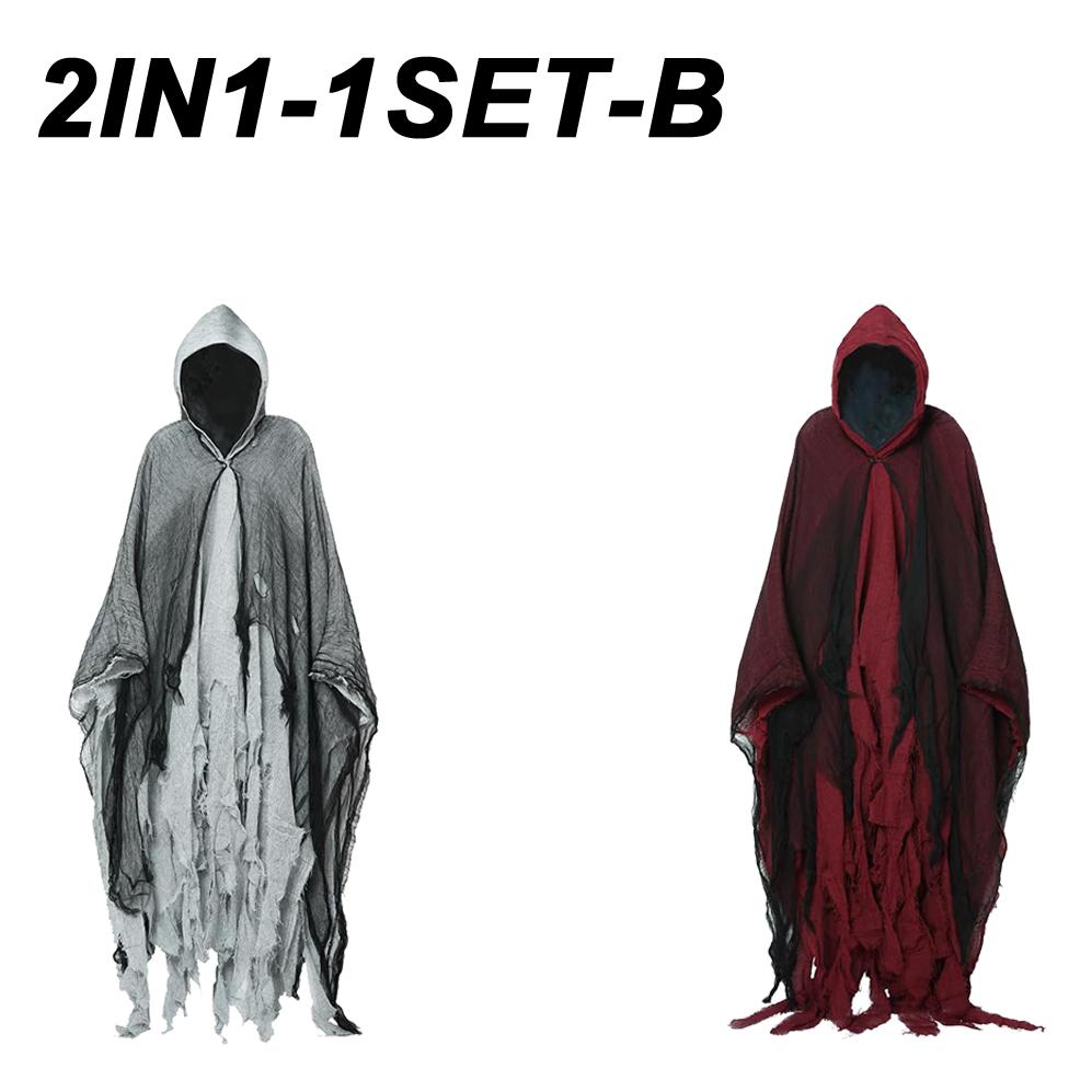Halloween Cloak Witch Cloak Grim Reaper Costume Cloak Haunted House Costume Dress Up Horror Trick Costume Props
