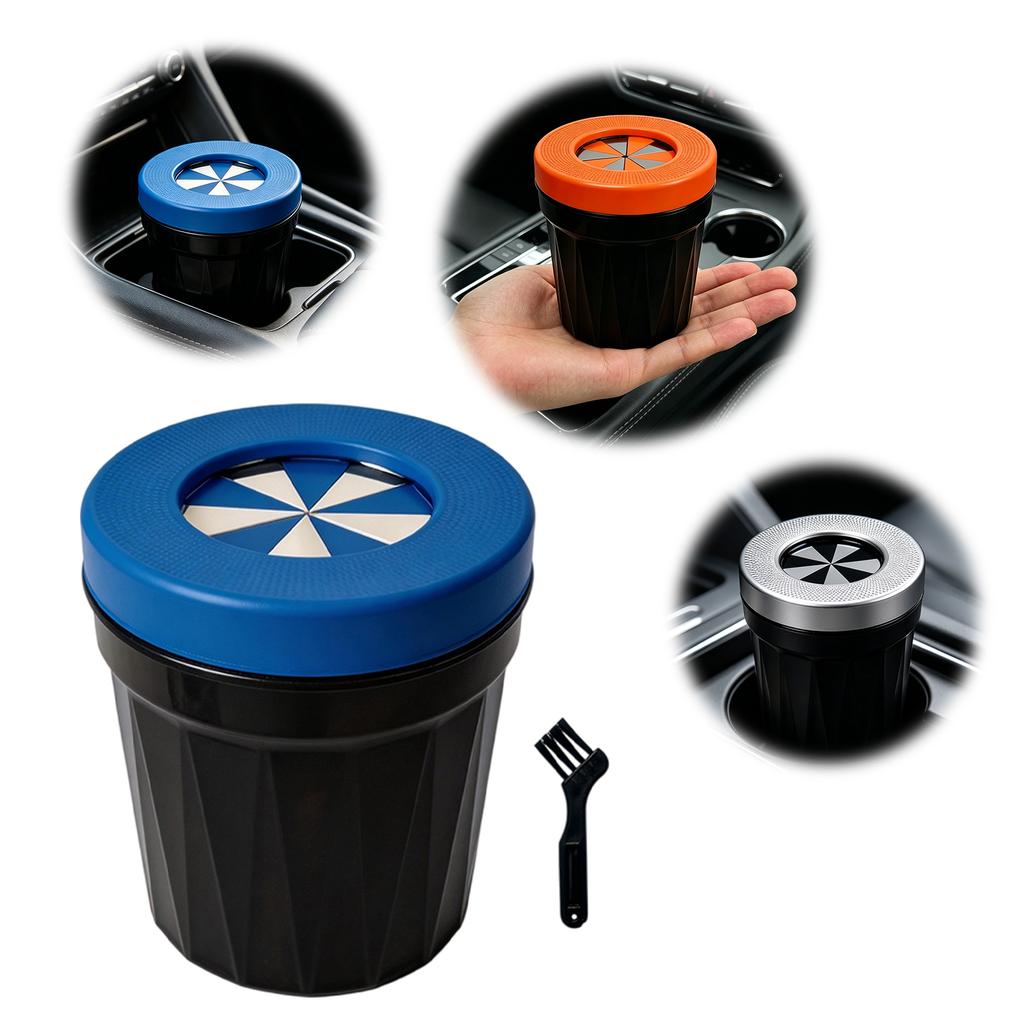 Rotatable Cigarette Trash Can with Lid Smokeless Detachable Car Ash Tray Smell Proof Vehicle Accessories for Cars Home Office