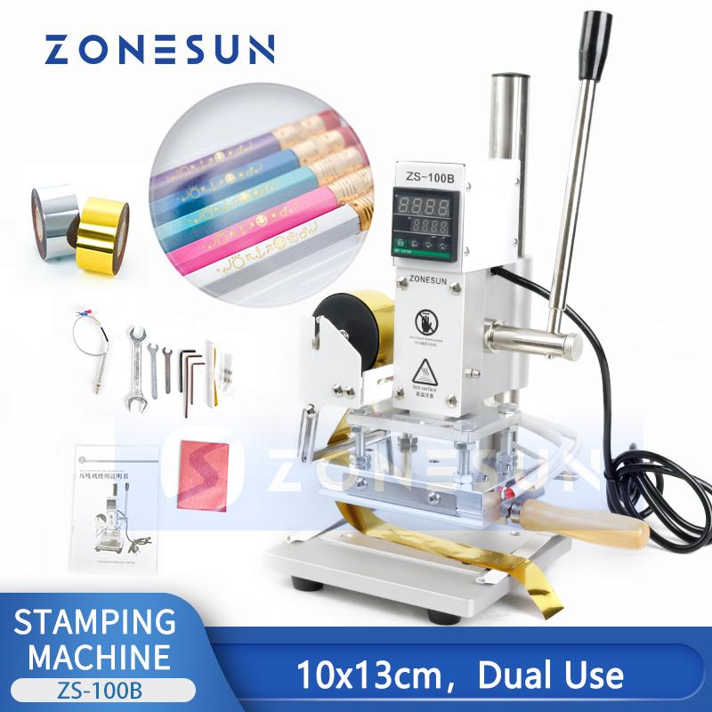 ZONESUN ZS-100B Dual Use Hot Foil Stamping Machine Manual Bronzing Machine For Pvc Card Leather Pencils Paper Stamping Machine