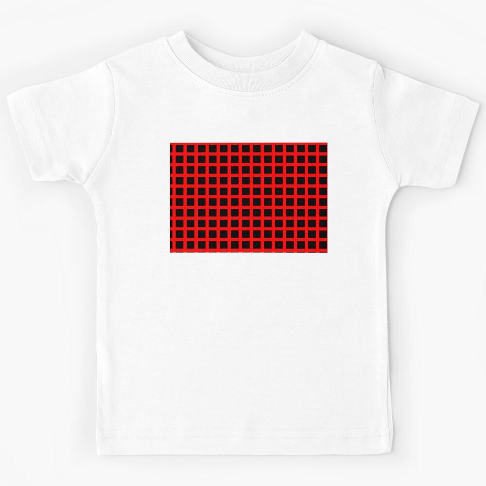 Red and black Gingham ,checkered ,squares pattern Kids T-Shirt 170