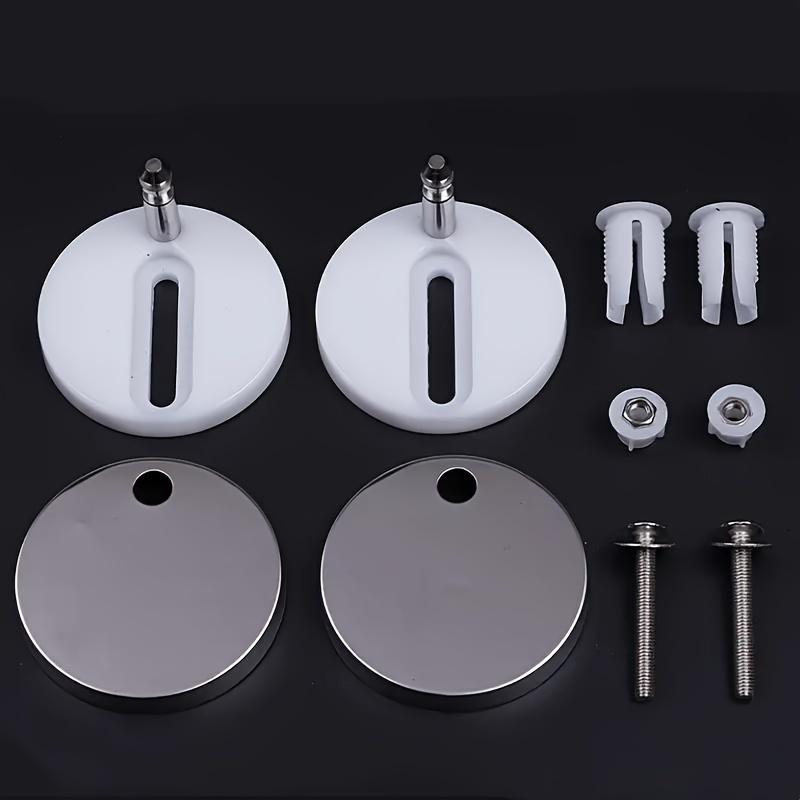 2 Sets Easy to Install Durable Toilet Seat Hinge Bolts and Caps Set, Universal Top Mount Plastic Stabilizers for Secure Installation