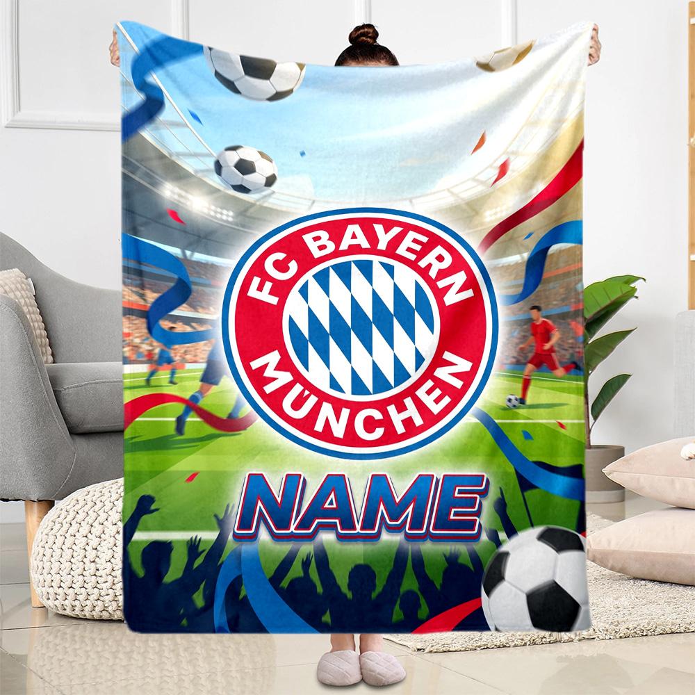 German Football Crest Personalized Text Blanket Lightweight Customizable Blanket Comfortable Throw For Sofa Office Chair Bedding Home Decor