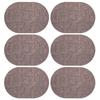 Set of 6 Oval Woven Placemats Heat Resistant Washable Table Mats for Dining Kitchen Tabletop Protection 12x18 Inch