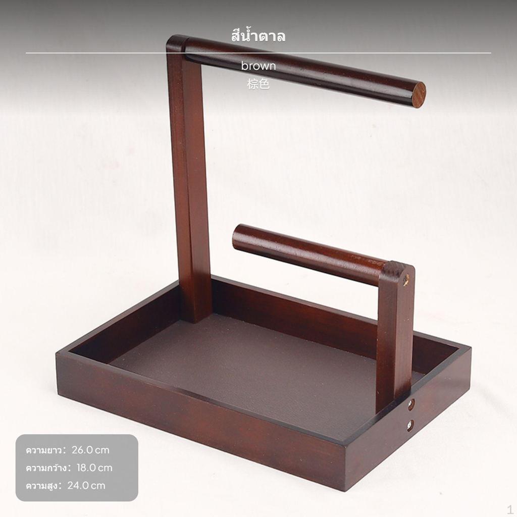 2tier hardwood Wood Jewelry Organizer, Necklace Display Stand, Desktop Tray Dark Brown