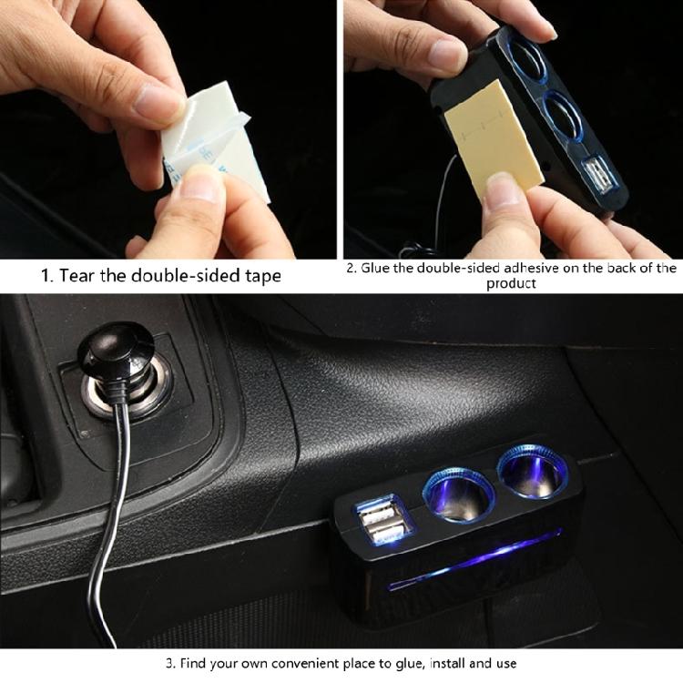 2 Way Multiple Socket Car Cigarettes Lighter Splitter USB Charging 12V/24V Adapter with USB Port
