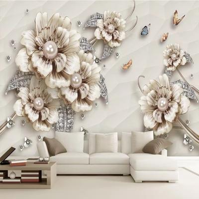 3d Wallpaper Moderne Schmuck Blumen Foto Wandmalereien Wohnzimmer Tv Sofa Luxus Hintergrund Wandmalerei Wohnkultur