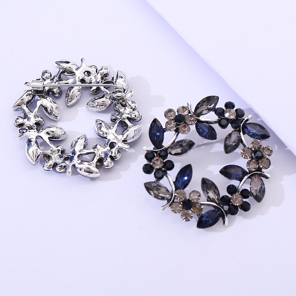 Wreath Crystal Brooch Korean Crystal Diamond Olive Branch Breast Wreath Clothing Accessories 2026