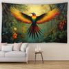 Tropical Rainforest Wall Tapestry Waterfall Birds In the Woods Cartoon Bedroom Decorative Hanging Cloth Living Room Decor