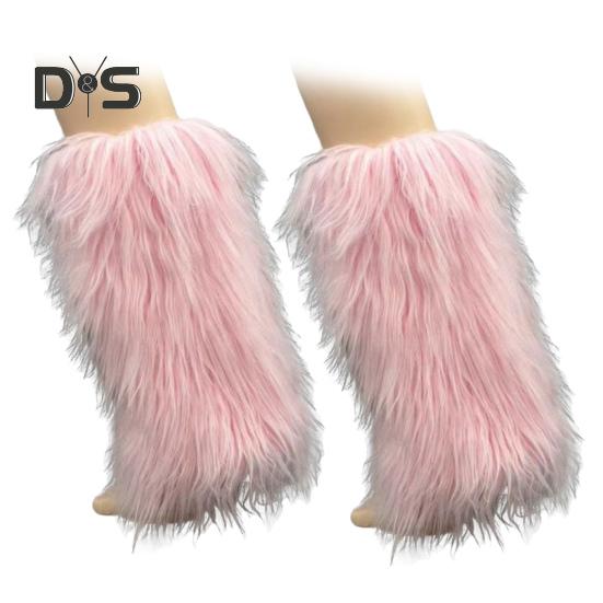 1 pár návleků na nohy z umělé kožešiny pro ženy Dívky Plyšová měkká bota manžetové rukávy Nadýchané chlupaté návleky na nohy pro teplo v zimě