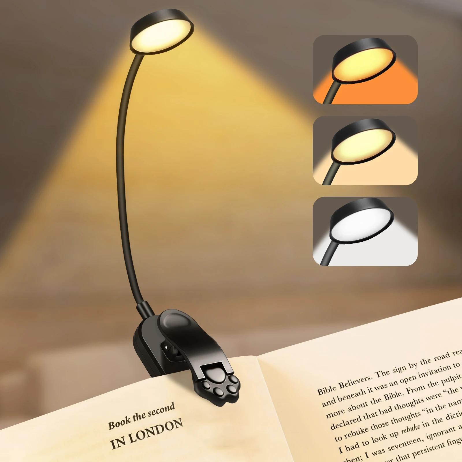 

Mini LED Book Light Eye Protection Flexible Reading Lamp Foldable Clip-on Desk Lights Usb Charging For Bedroom Study Lighting