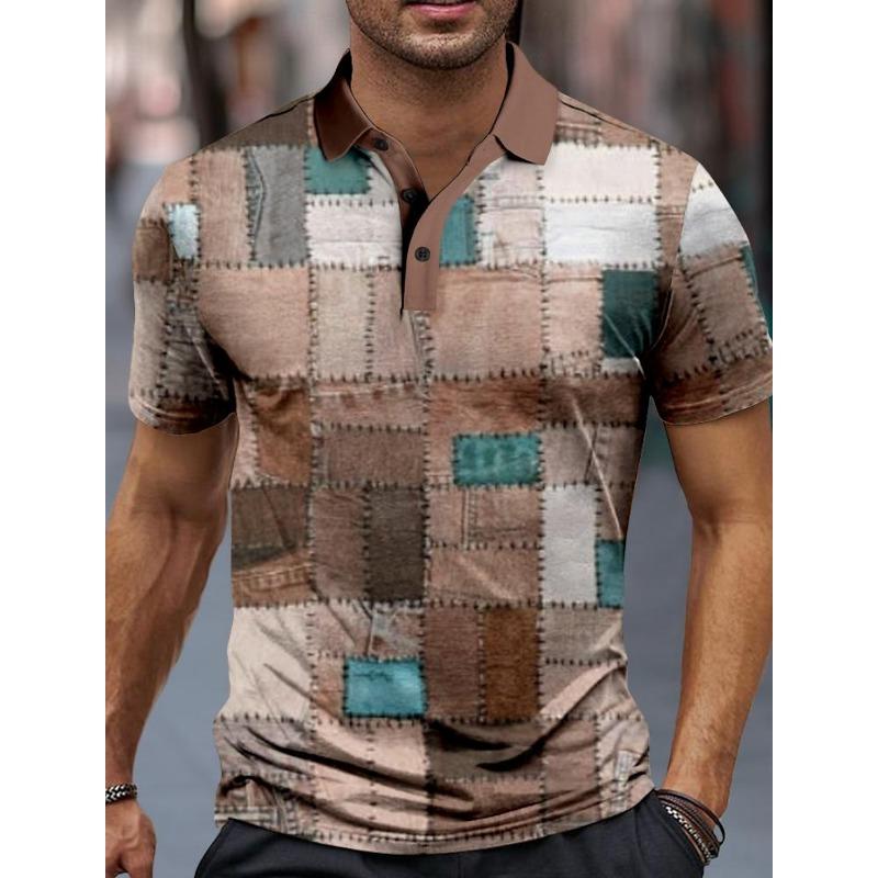 Plaid Men's Sportswear 3D Printed Men's Polo Shirt Summer Casual Formal Streetwear Short Sleeve Lapel Polo Shirt