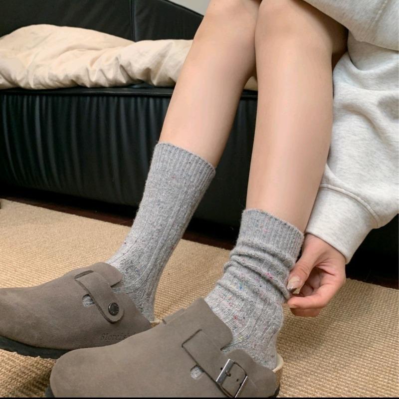 Winter Thickened Warm Yarn Wool Socks, Twisted Thread Mid-tube Pile Socks