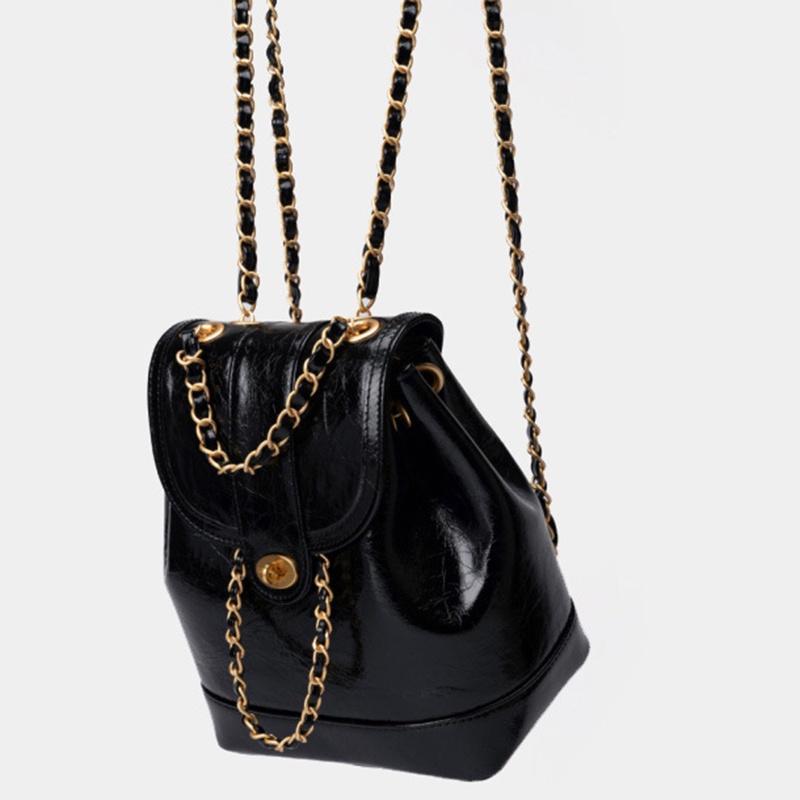 

IELGY Корейский нишевый женский мини-рюкзак с цепочкой в ​​стиле ароматов чёрный