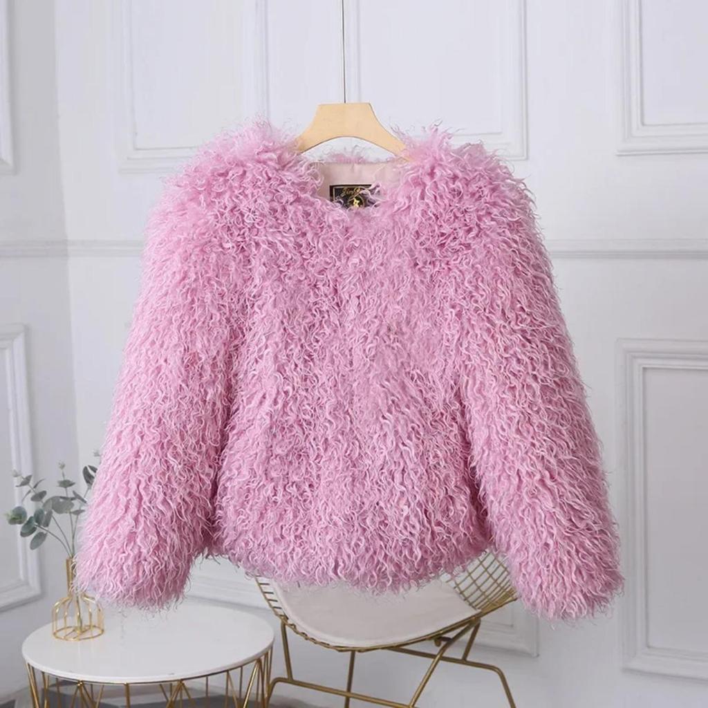 VAYLA Fashion Luxury Cropped Faux Fur Coat Women's Winter Ins Hot Fluffy Short Faux Fur Jacket Street Style Warm Outwear