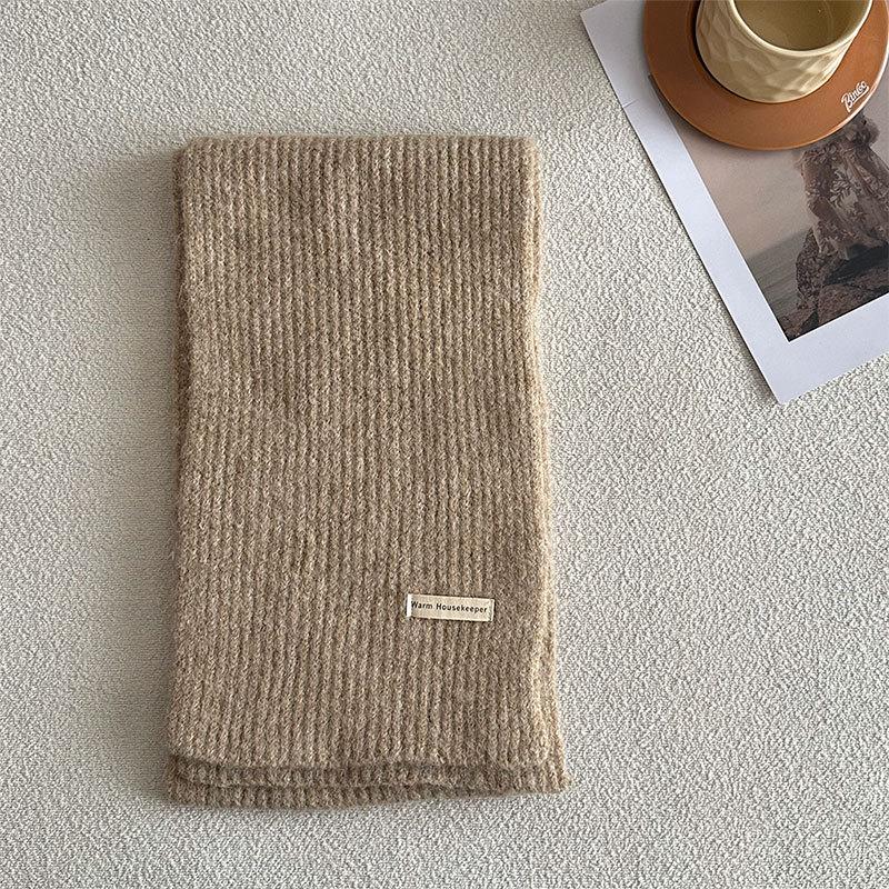 Luxury Women's Scarf Autumn/Winter New Solid Color Korean Knitted Wool Blended Warm Shawl Fashion Versatile Scarf