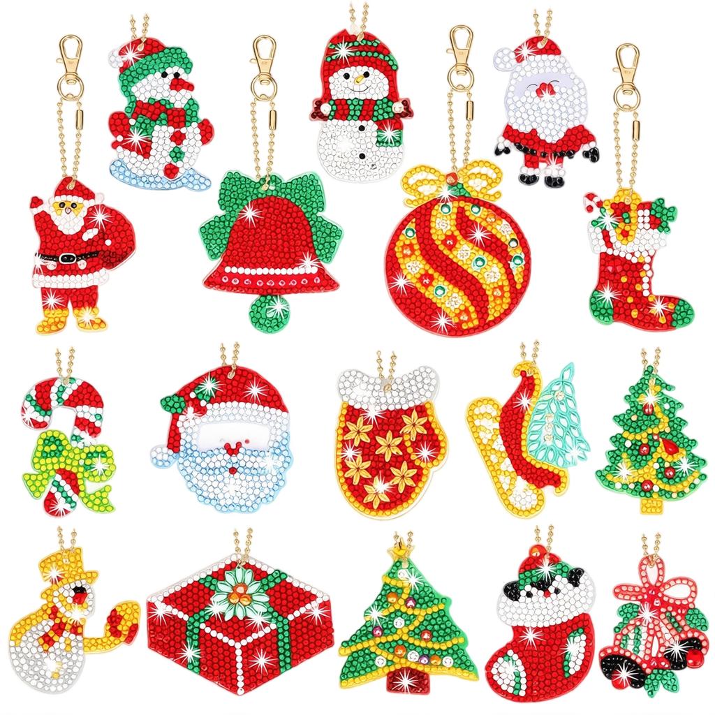 Keychain Kit for Christmas Halloween DIY Crafts, Ornament Material Set