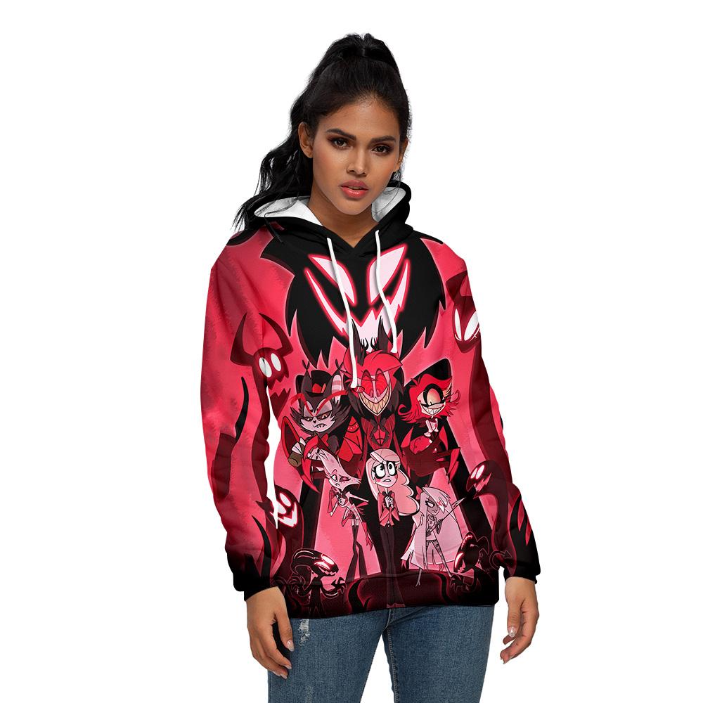 Hazbin Hotel Anime Hoodie Graphic Printed Sweatshirts Casual High Street Oversized Pullovers Man Women Long Sleeve Sweatshirt