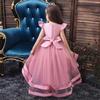 Kids Elegant Pearl Cake Princess Dress Girls Dresses For Wedding Evening Party Embroidery Flower Girl Dress Girl Clothes