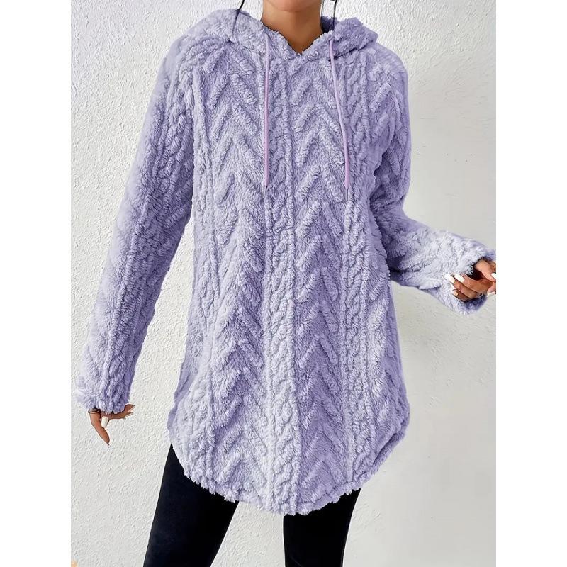 Damen S Einfarbige Kapuzenpullover mit langen Ärmeln, schmal geschnitten, mit Kordelzug