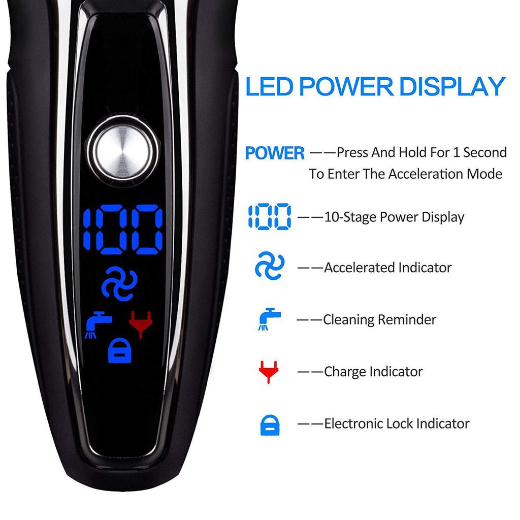 Smart Rechargeable LCD Electric Shaver for Men, RSCW-9008