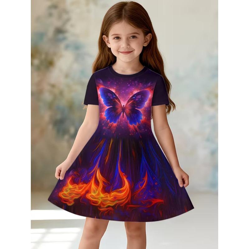 Casual Peppa Pig Dress Girls Summer Fashion Beach Sundress Soft Breathable