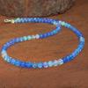 Natural Blue Shaded Opal Gemstone Beads Necklace, Ethiopian Blue Opal Beaded Necklace, Handmade Necklace for Women, Birthstone Gift for Her