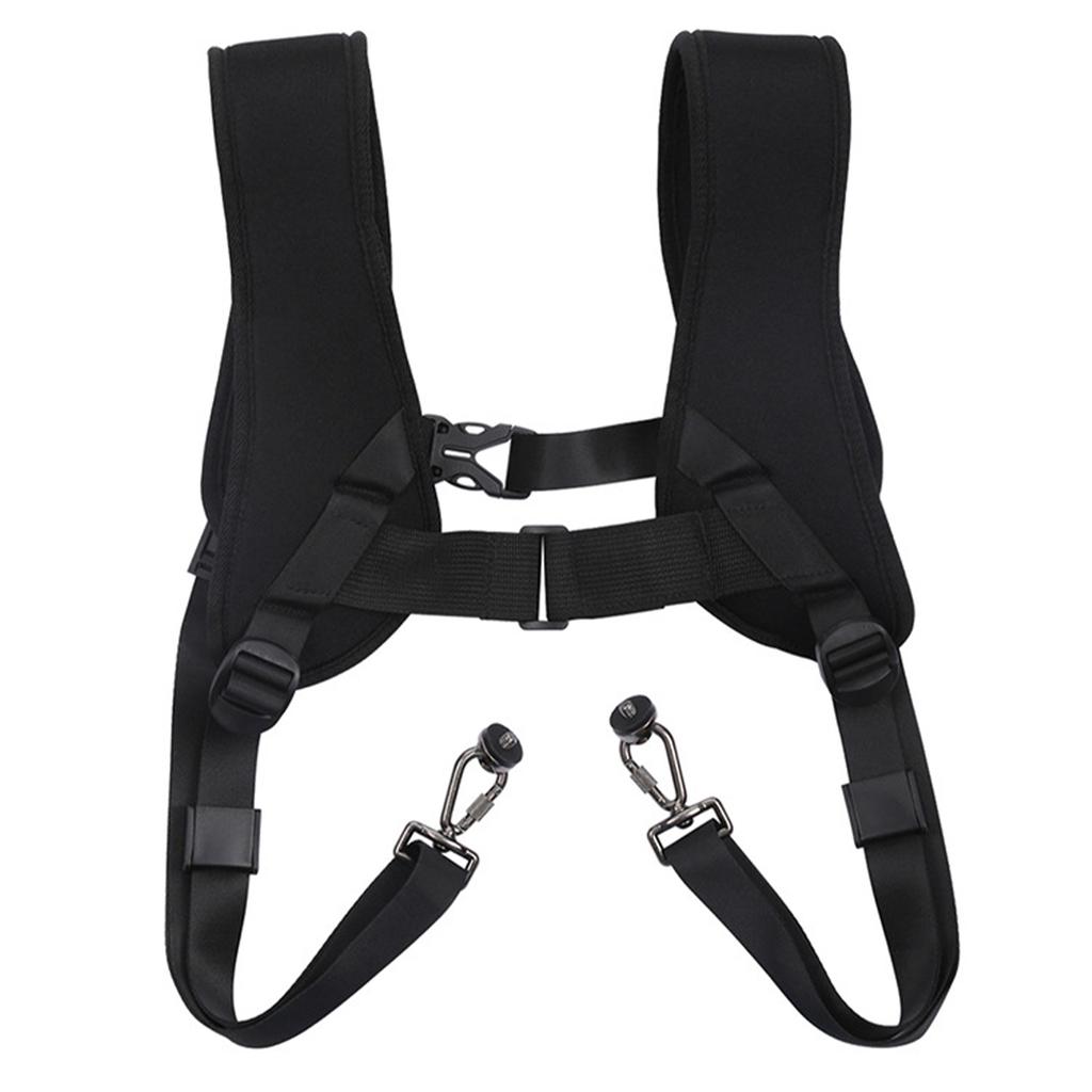 Quick Release Double Shoulder Camera Straps Harness for DSLR SLR Cameras with Safety Tethers and Accessories