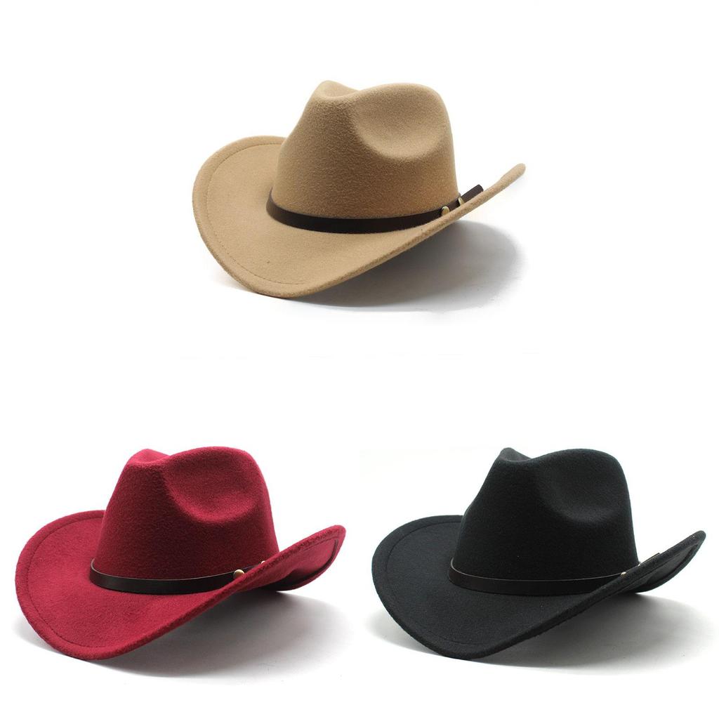 Western Cowboy Hat For Men And Women With Felt Material Sun Protection Summer Accessory