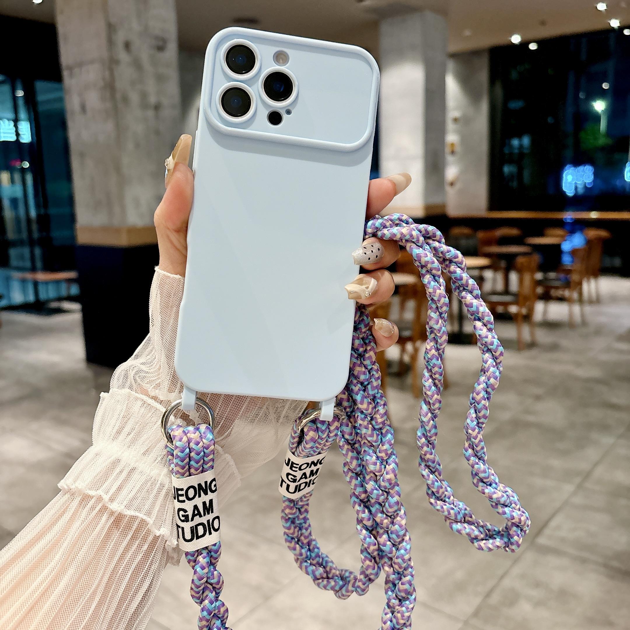 

Braided Crossbody Strap Lanyard Phone Case For iPhone 16 15 14 13 Pro Max 12 11 16promax 15pro Shockproof Fashion Soft Cover iPhone 15