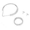 Bridal Jewelry Set Stylish Elegant Rhinestone Necklace Bracelet Earrings for Wedding Prom Engagement