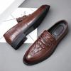 Men Loafers Leather Business Moccasin Crocodile Style Footwear Fashion Slip On Driving Casual Shoes Classical Dress Man Shoes