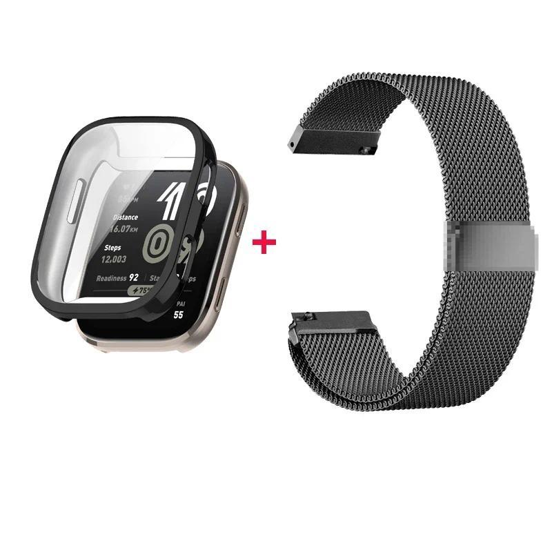 2in1 Schlaufengurt+TPU Hülle Für Huami Amazfit Bip 6 Edelstahl Schlaufen Armbänder Gurt