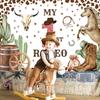 My First Rodeo Cow Print Baby Backdrop - 7x5ft, Perfect for Birthday and Cowboy Party Supplies