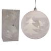 Set of 2 Transparent Baubles with White Decoration, 10cm