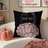 Los Angeles BBrain DDead Cushion Cover Pillowcase Short Plush Invisible Zipper Room Sofa Cushion Cover
