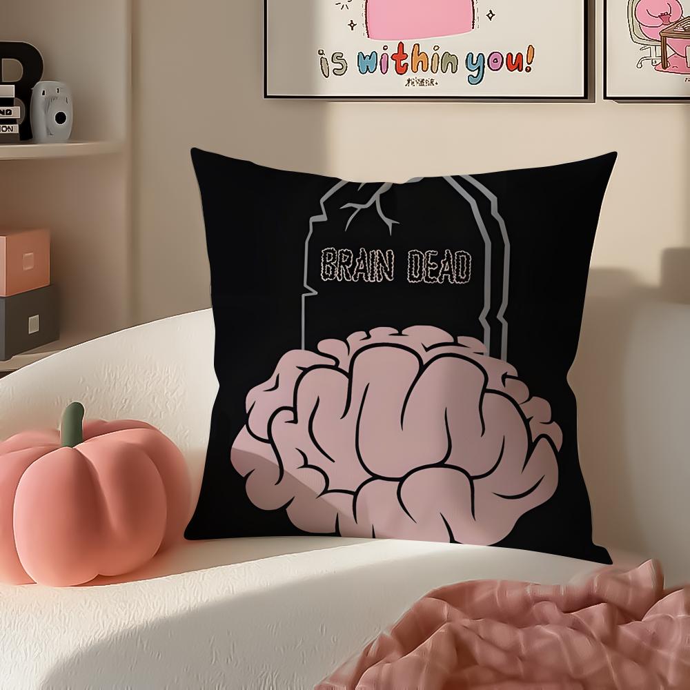 Los Angeles BBrain DDead Cushion Cover Pillowcase Short Plush Invisible Zipper Room Sofa Cushion Cover