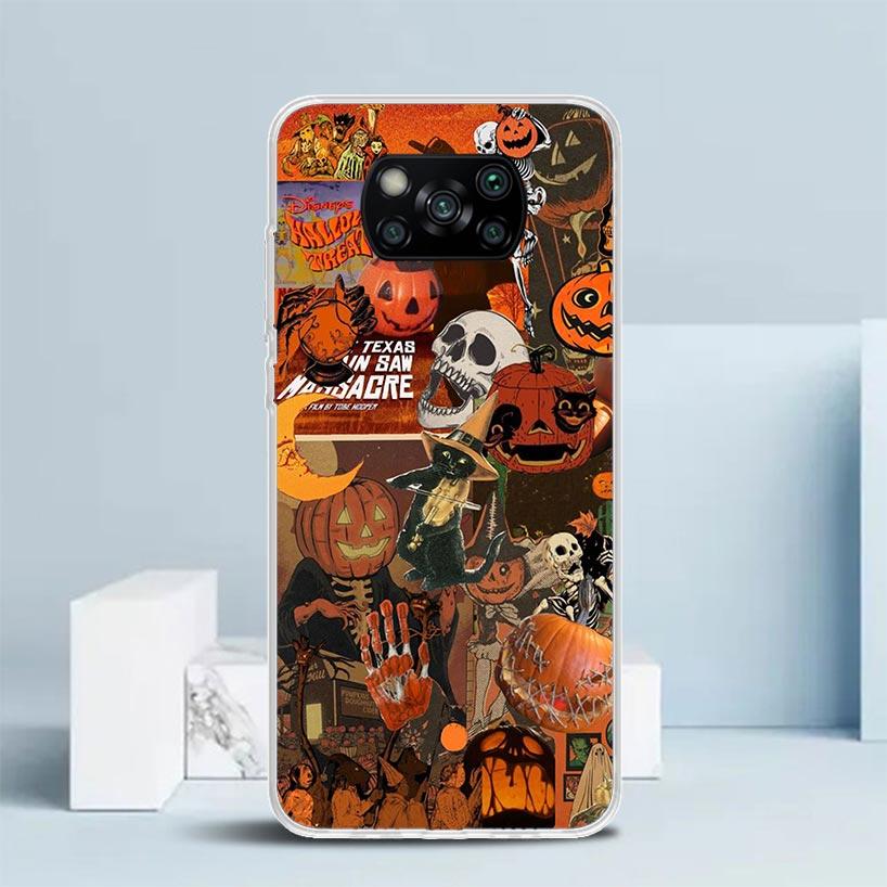 Halloween Fall Art Witch Cat Phone Case For Xiaomi Poco F7 Ultra X5 X6 X7 Pro M7 Redmi 15C 15 13C 13 12C 12 10C 10 10A 9 9C 9A 9