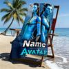 Custom Name Personalized Avatar Print Beach Towel, for Trip Camping Beach Party Home Decor, Birthday Gift for Family & Friends